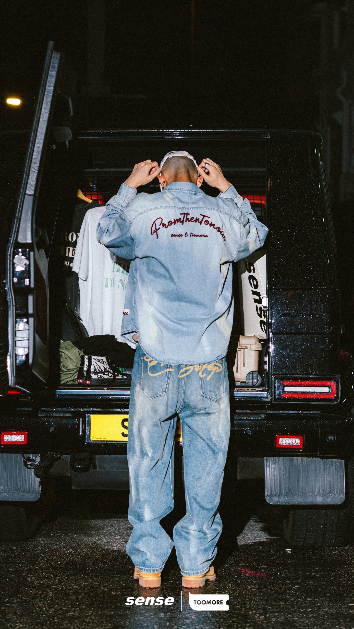 SENSE- Wash Denim Shirt Blue