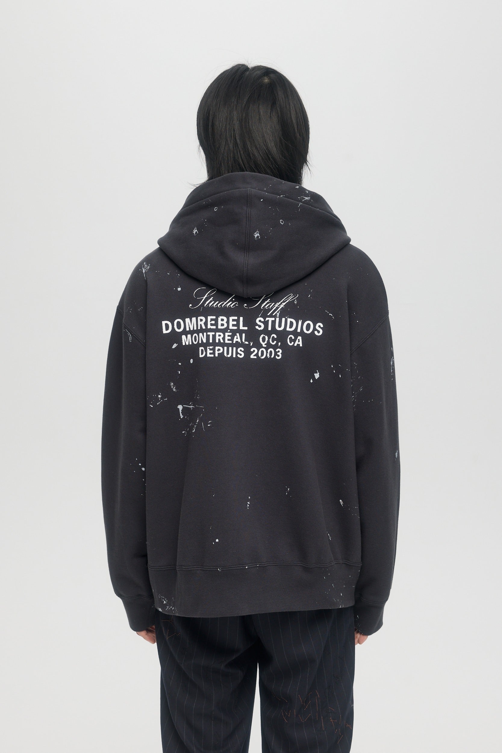 DOMREBEL - STAFF ZIP HOODIE - OLD BLACK