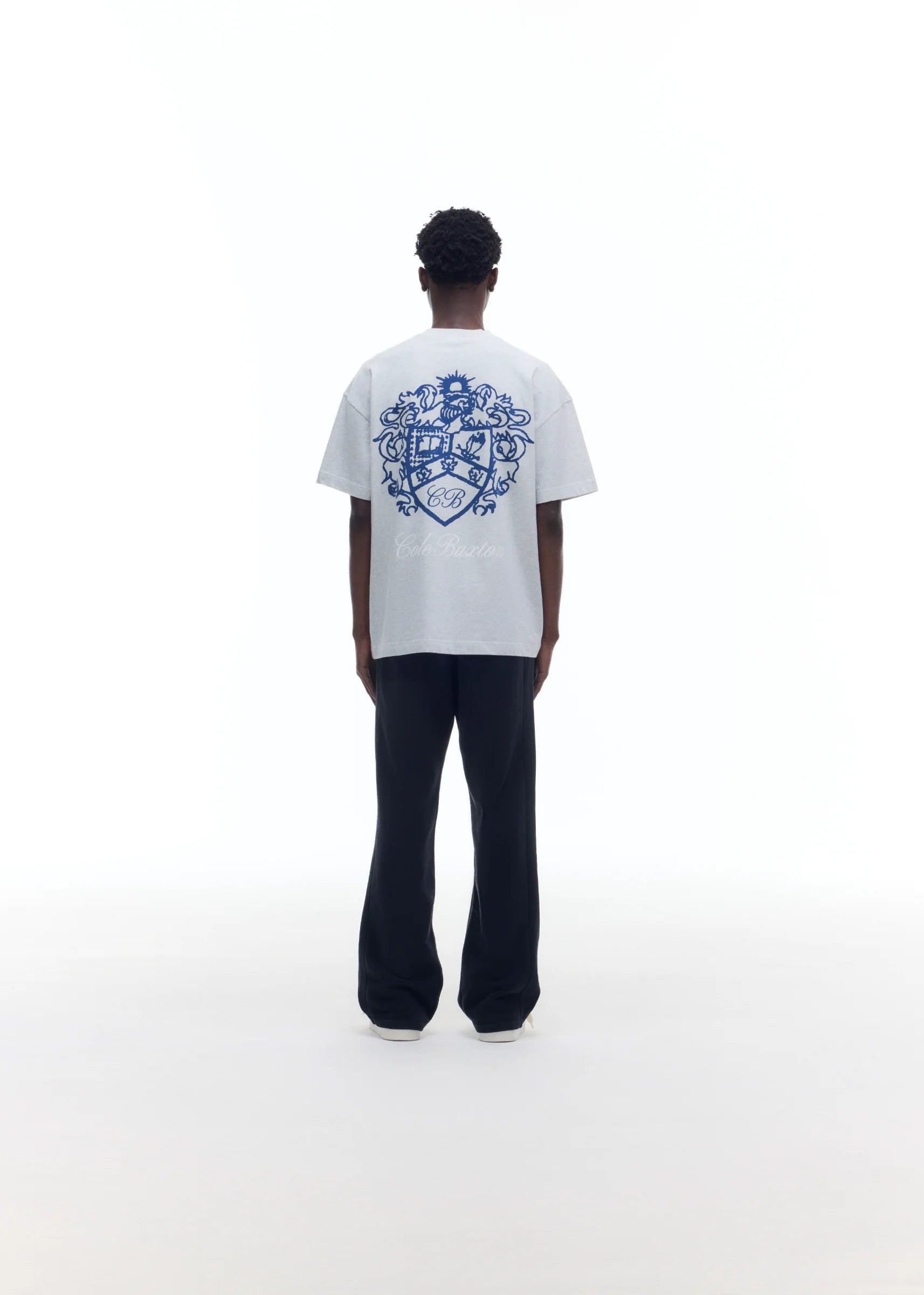COLE BUXTON COLLEGIATE CREST T-SHIRT - GREY MARL
