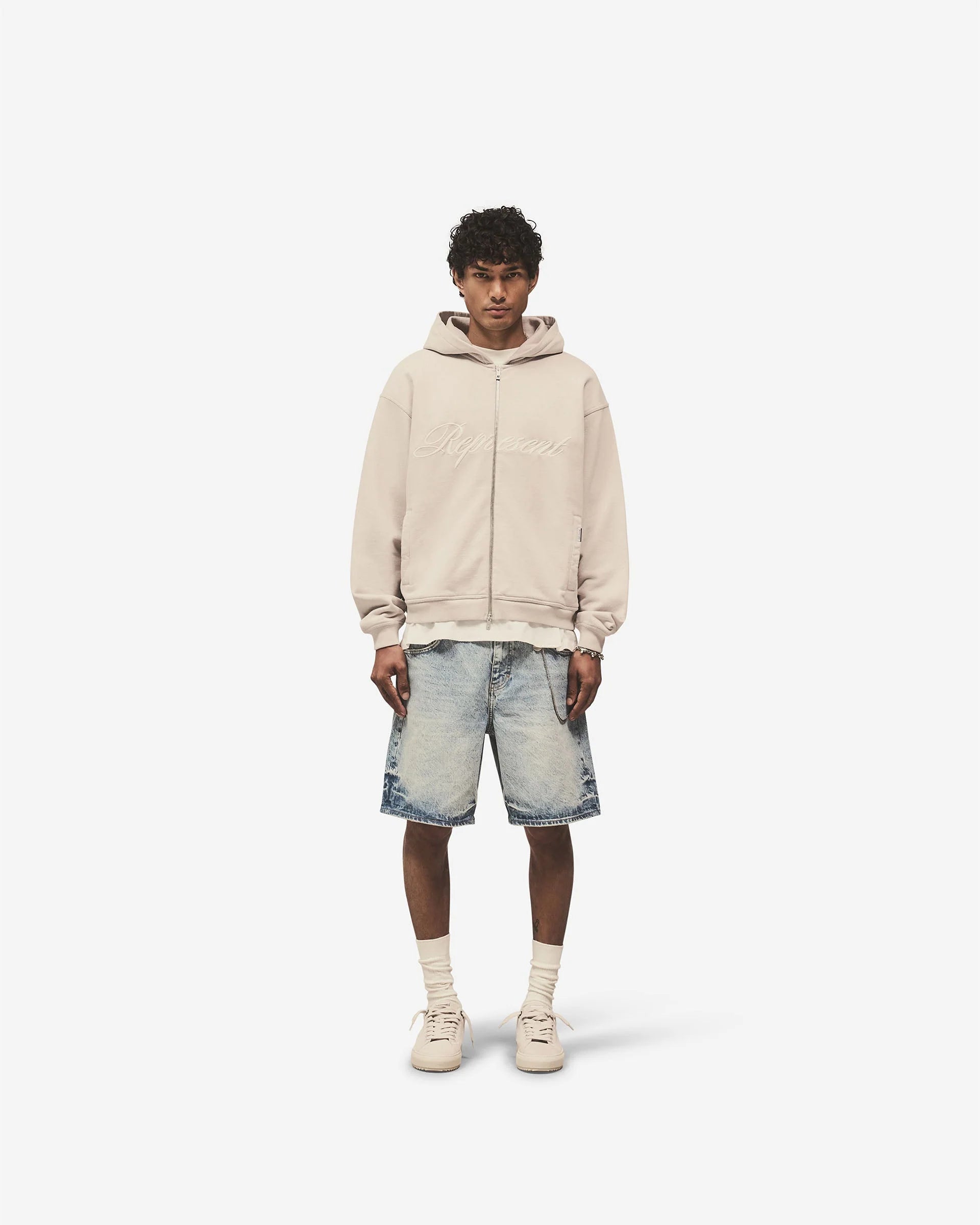 Represent Script Logo Zip Hoodie