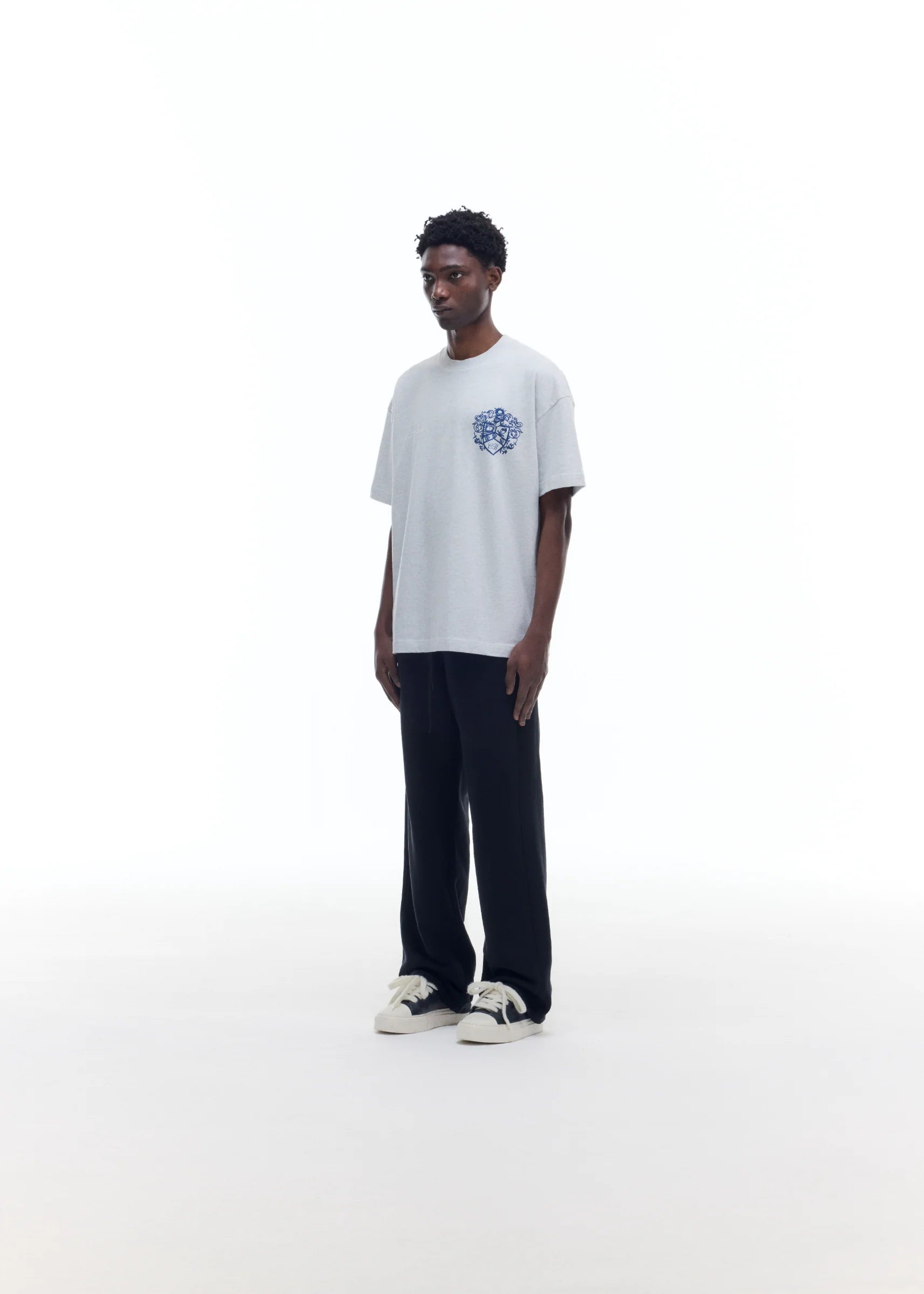 COLE BUXTON COLLEGIATE CREST T-SHIRT - GREY MARL