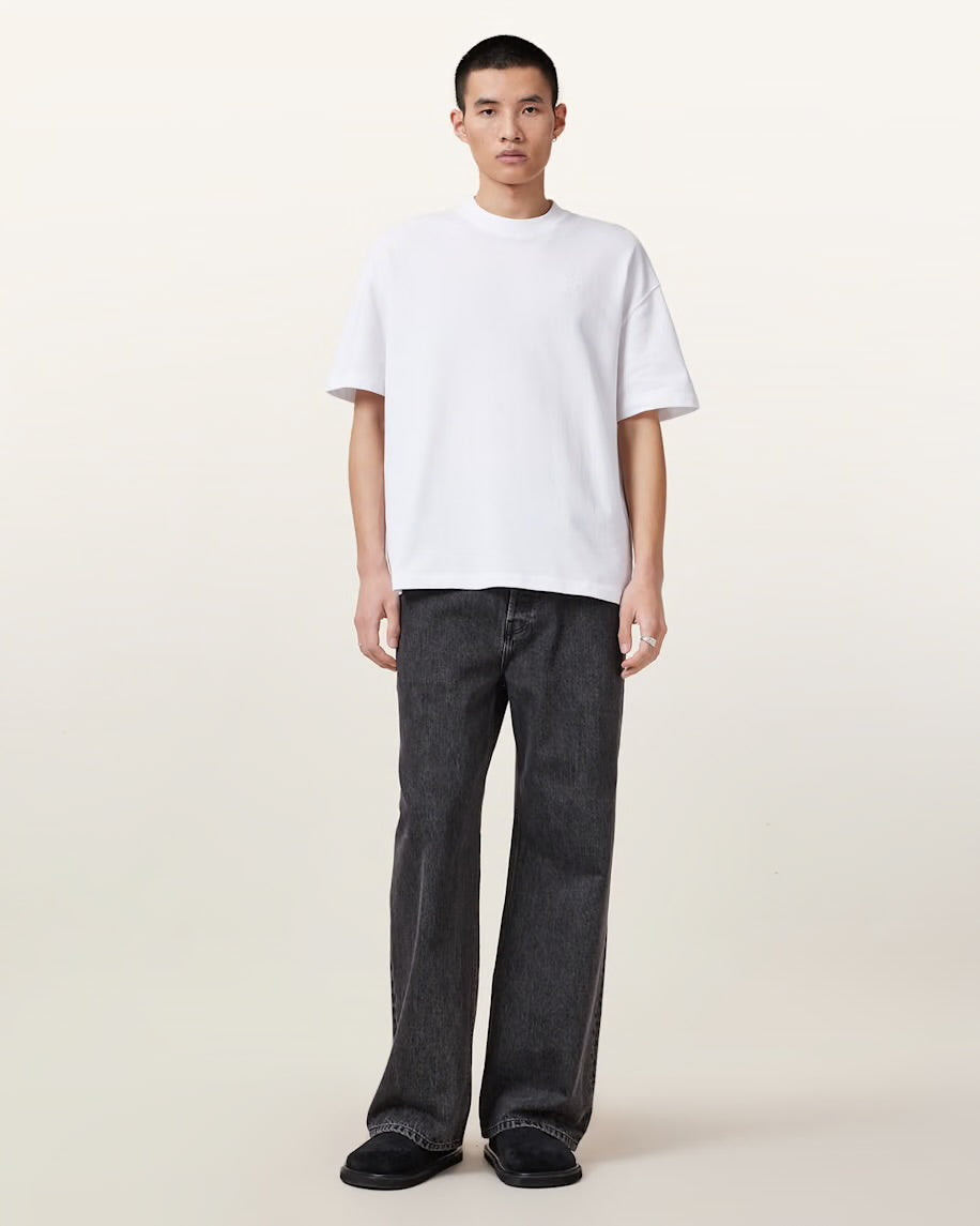 ALL SAINTS Haven Embroidered Logo Oversized T-Shirt - White