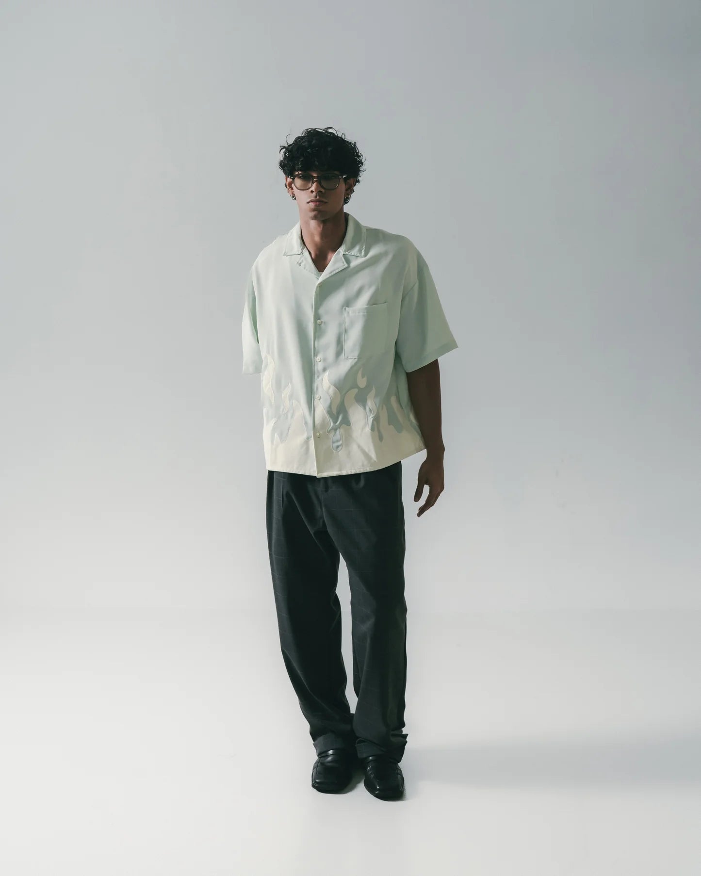 Sense - Flame Patch Collar Shirt
