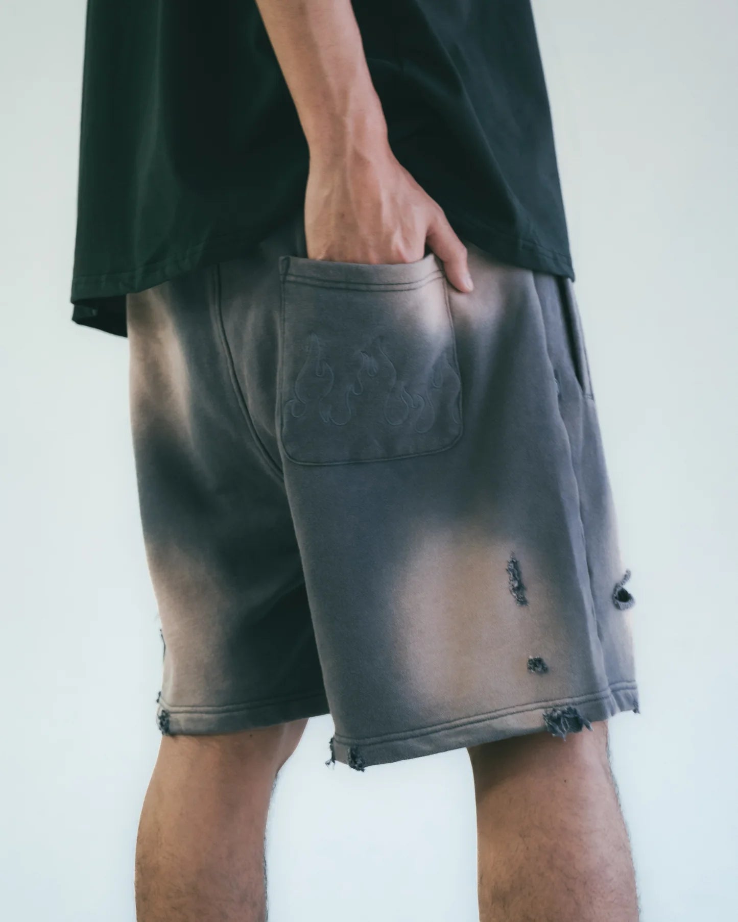 Sense - Sun Faded Wash Sueat Shorts Grape