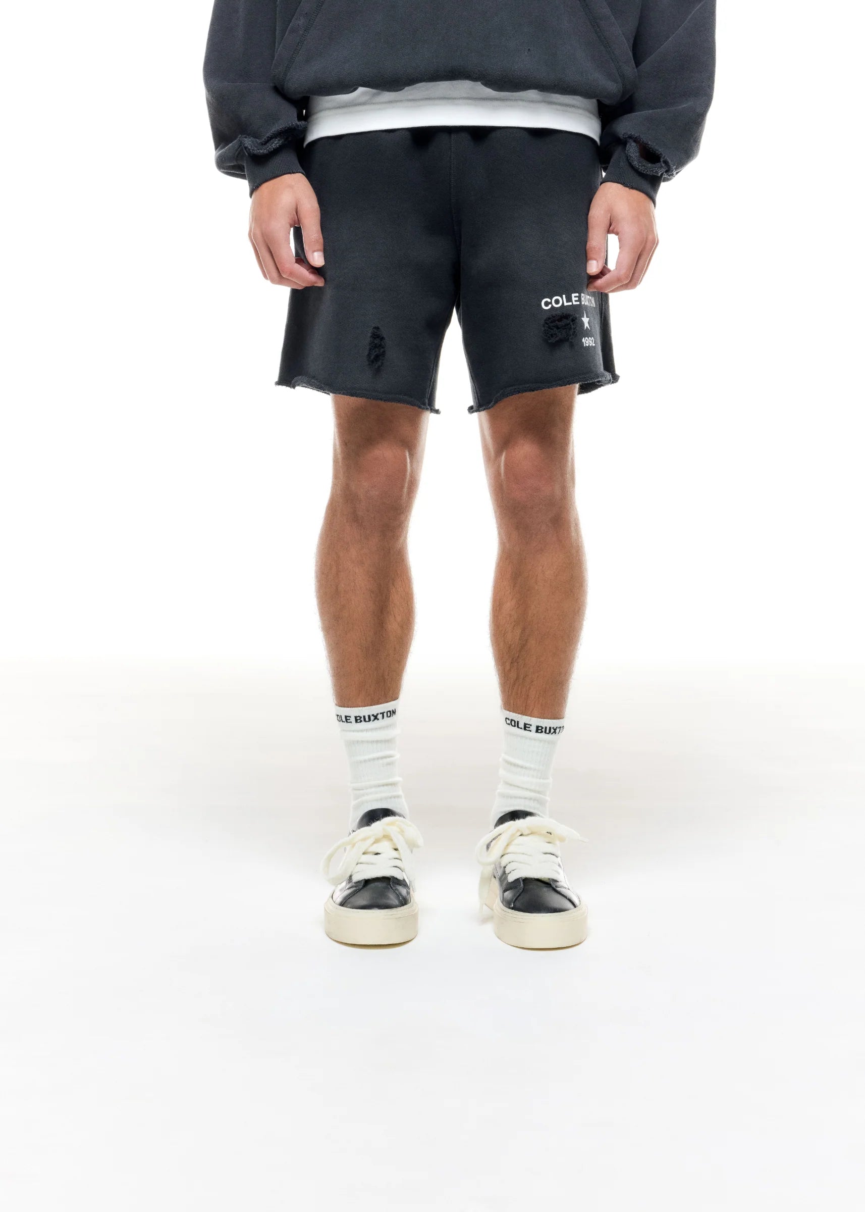 COLE BUXTON- 1992 DISTRESSED SHORTS - WASHED BLACK