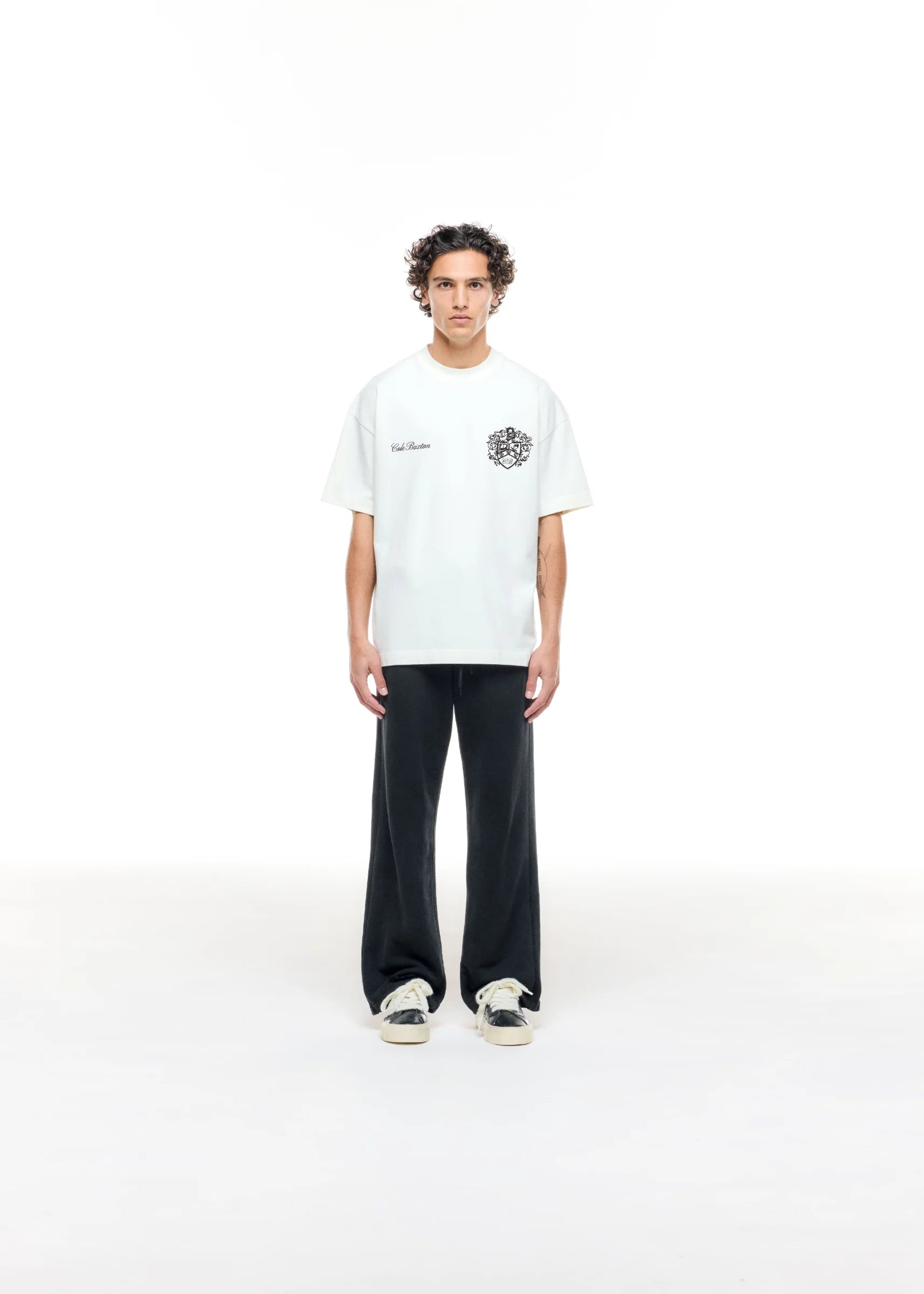 COLE BUXTON COLLEGIATE CREST T-SHIRT - VINTAGE WHITE