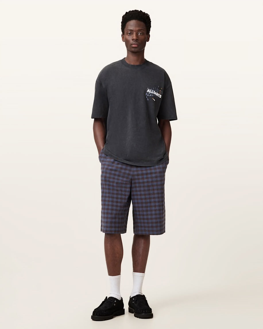 ALL SAINTS Wavy Oversized Crew Neck T-Shirt - washed black