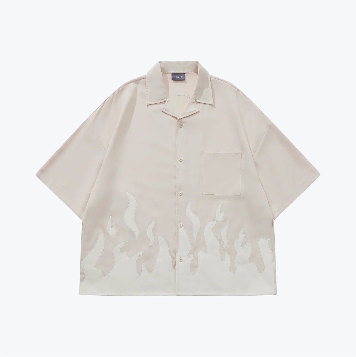Sense - Flame Patch Collar Shirt