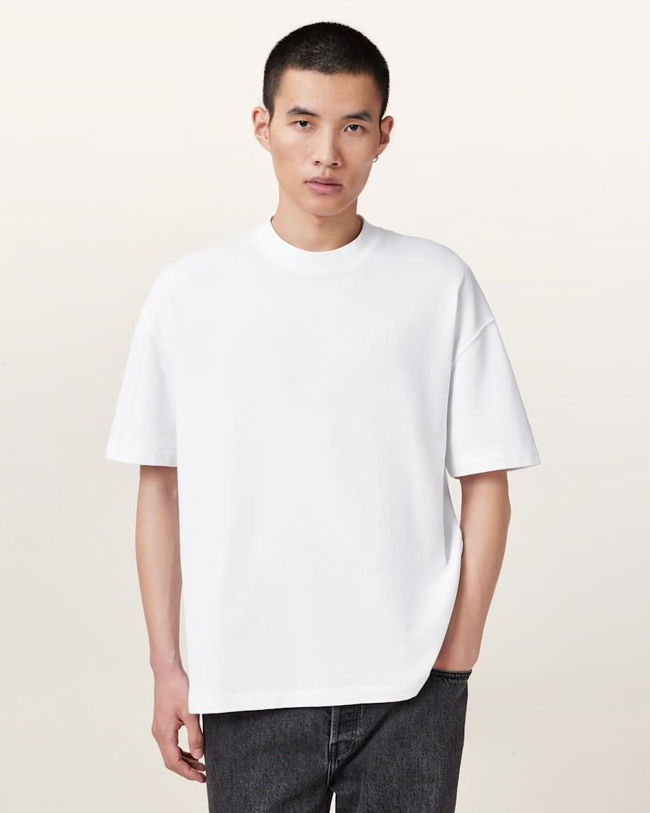 ALL SAINTS Haven Embroidered Logo Oversized T-Shirt - White