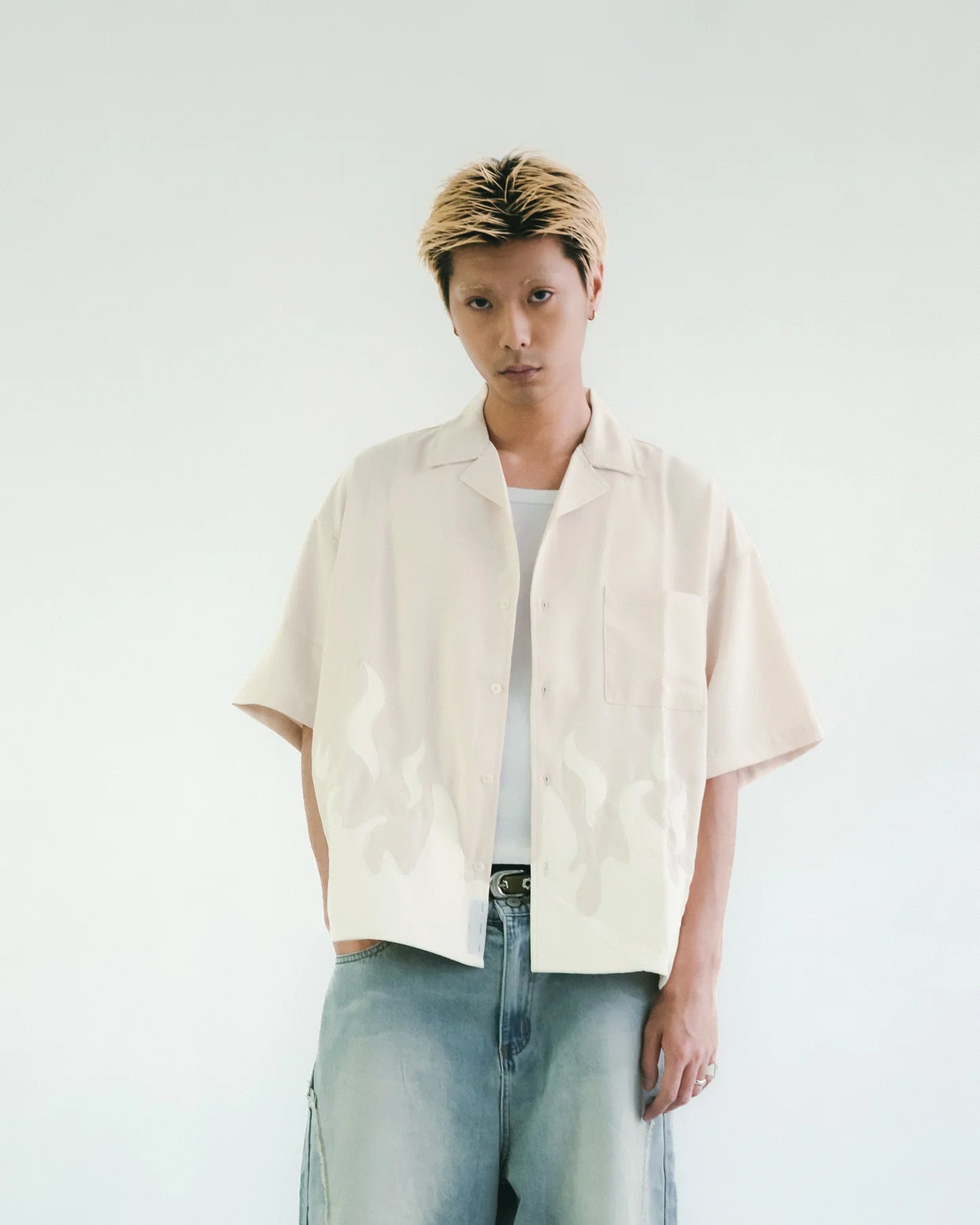 Sense - Flame Patch Collar Shirt
