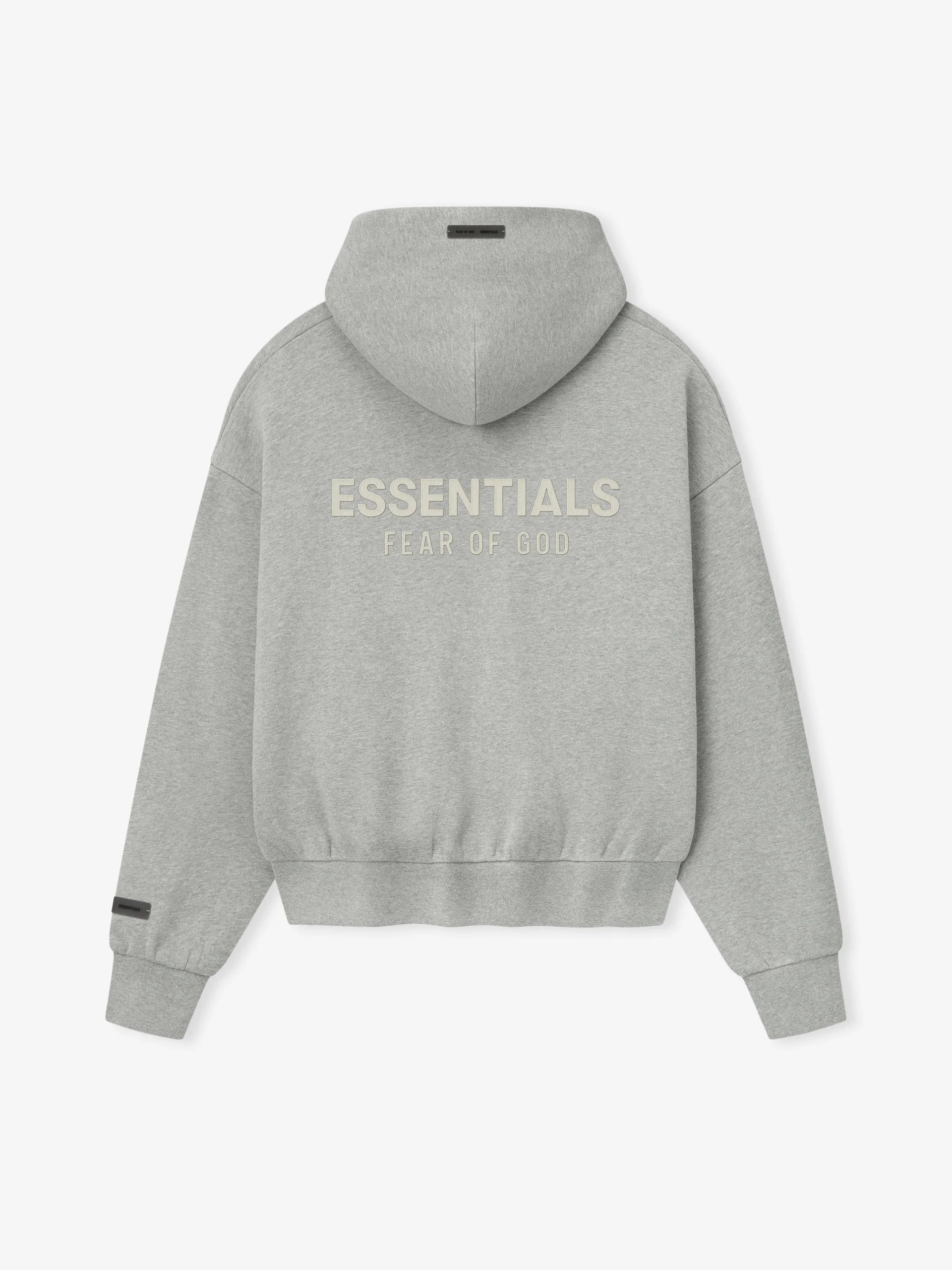 ESSENTIALS CLASSIC FIT FLEECE ZIP HOODIE - CONCRETE HEATHER