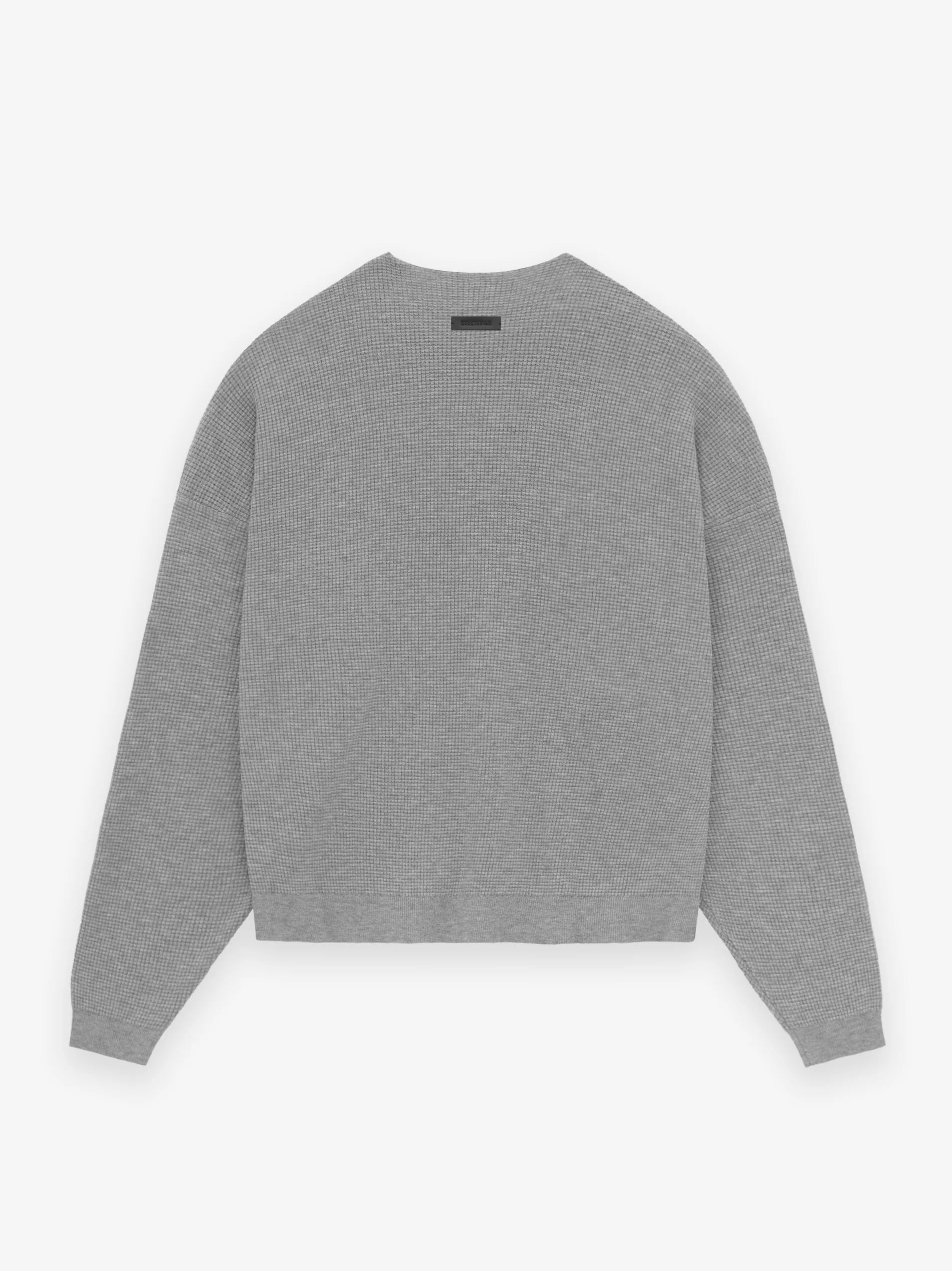 ESSENTIALS- Waffle Crewneck -dark heather