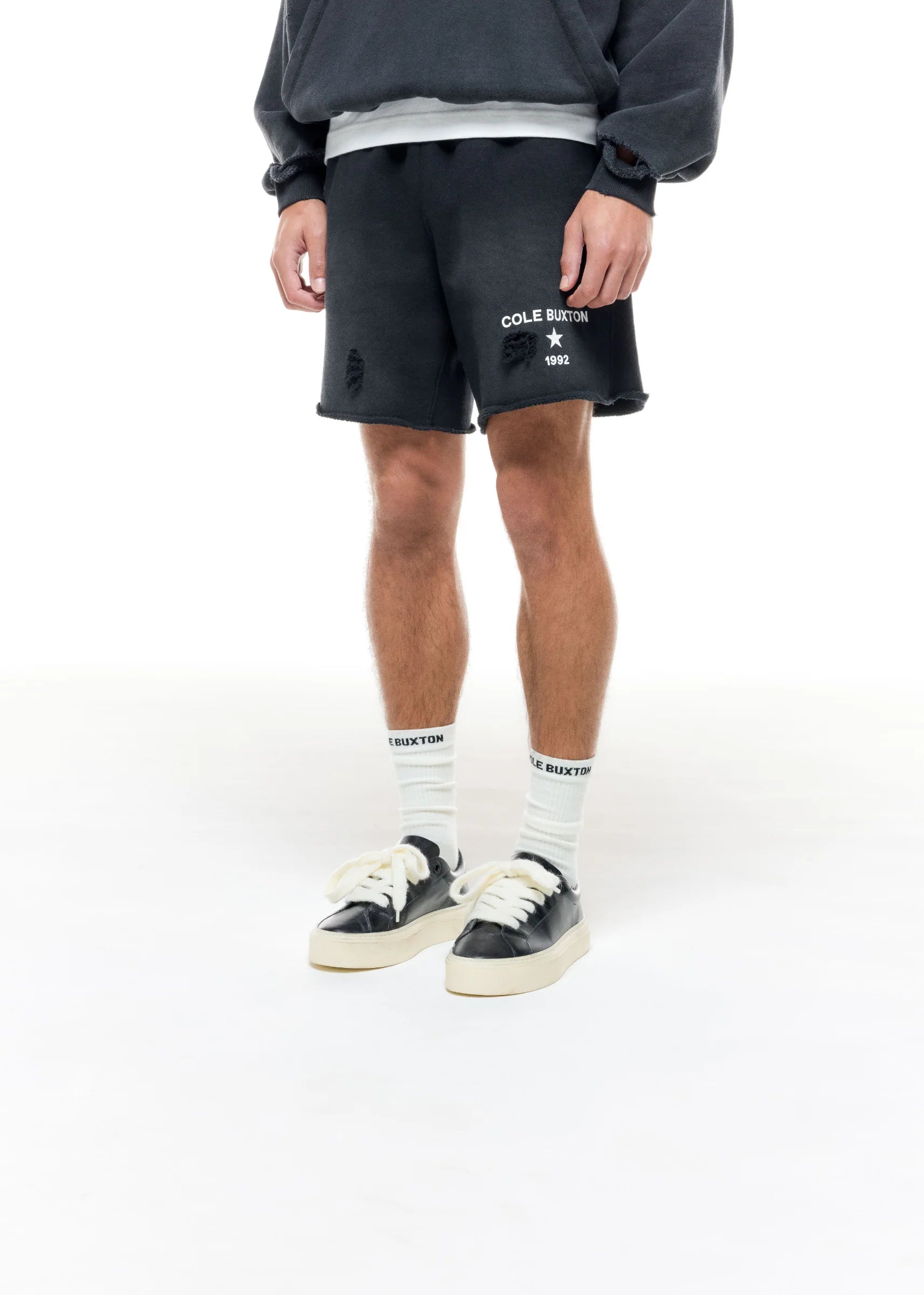 COLE BUXTON- 1992 DISTRESSED SHORTS - WASHED BLACK