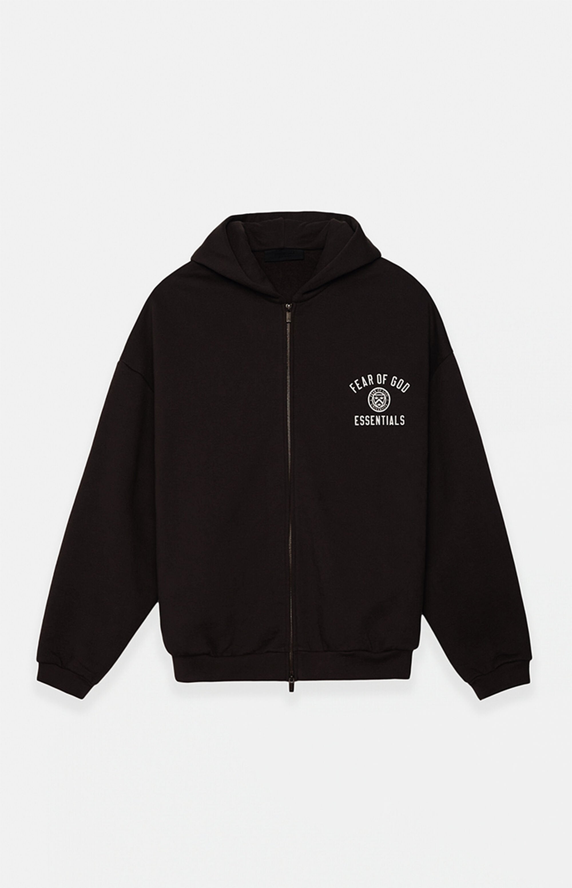 ESSENTIALS HEAVY FULL ZIP HOODIE - BLACK