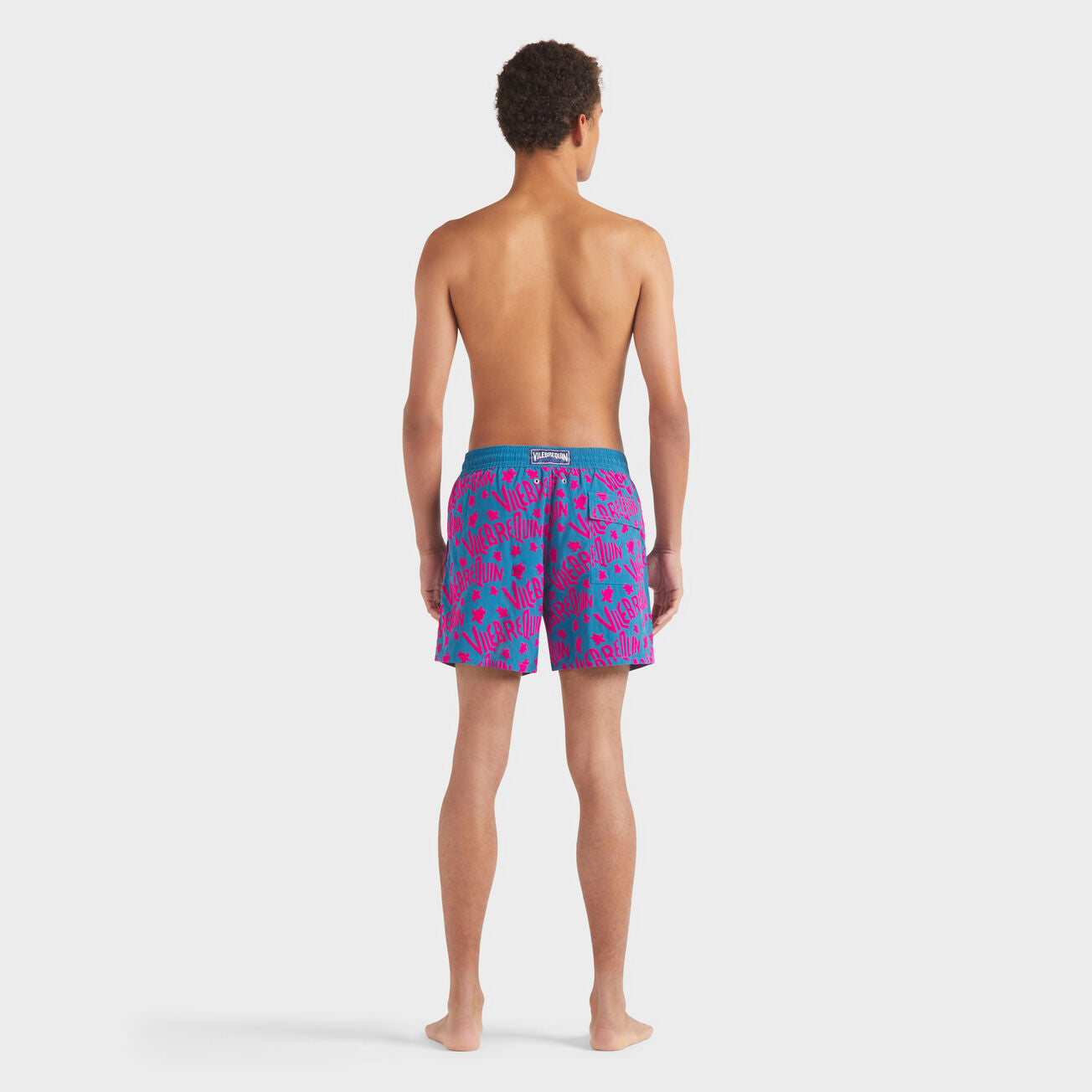 VILEBREQUIN - SWIM SHORTS FLOCKED RONDE DES TORTUES LOGO