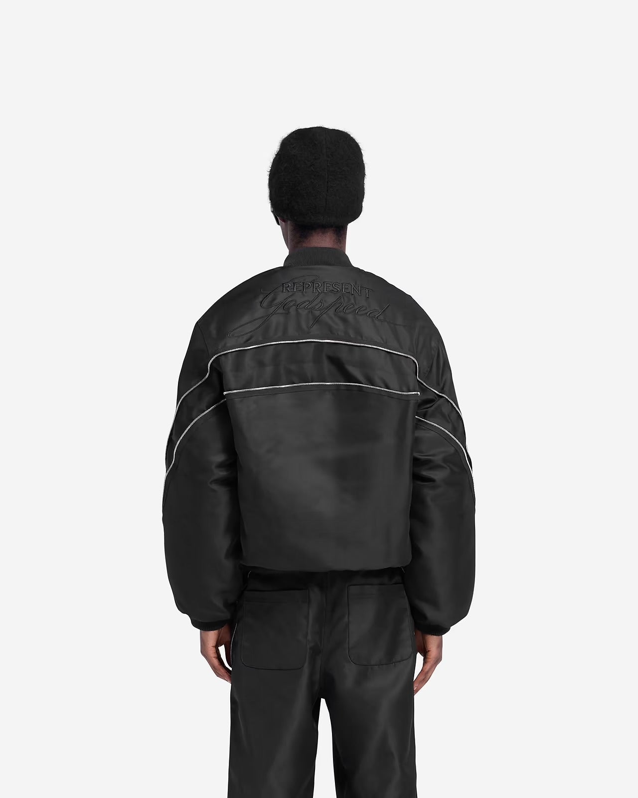 REPRESENT- ZIP BACK BOMBER JACKET