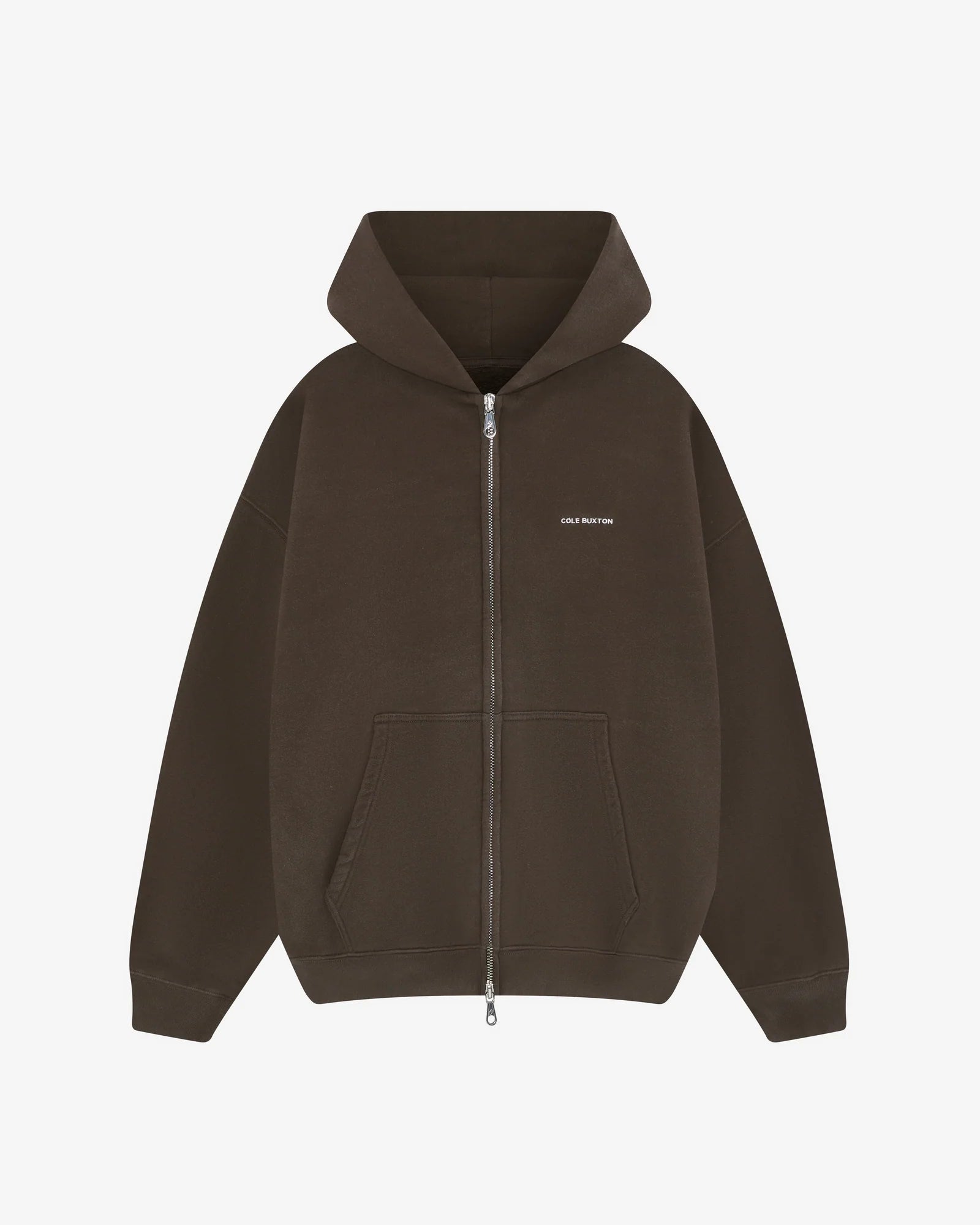 COLE BUXTON - VINTAGE MINI LOGO ZIP HOODIE - VINTAGE BROWN