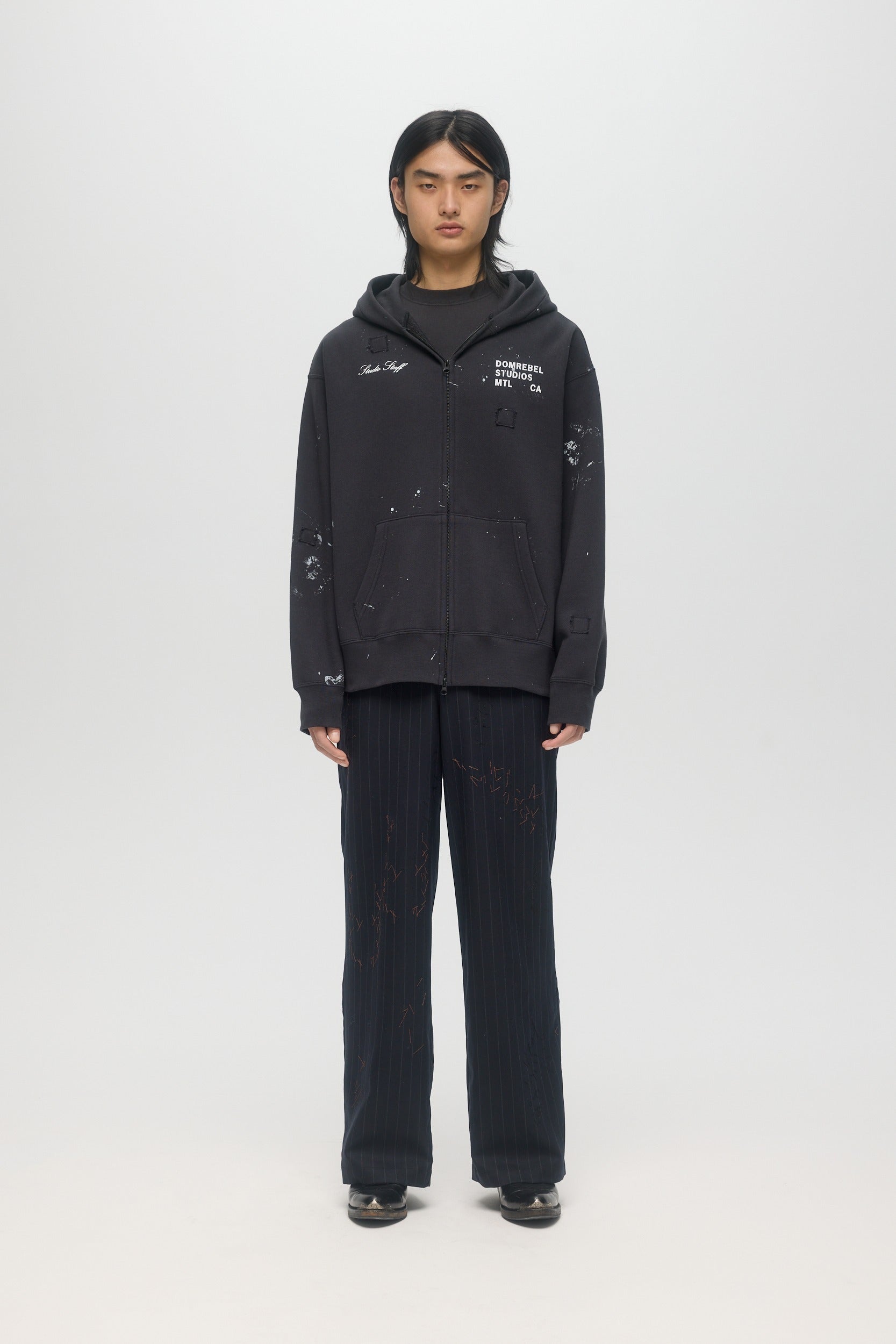 DOMREBEL - STAFF ZIP HOODIE - OLD BLACK