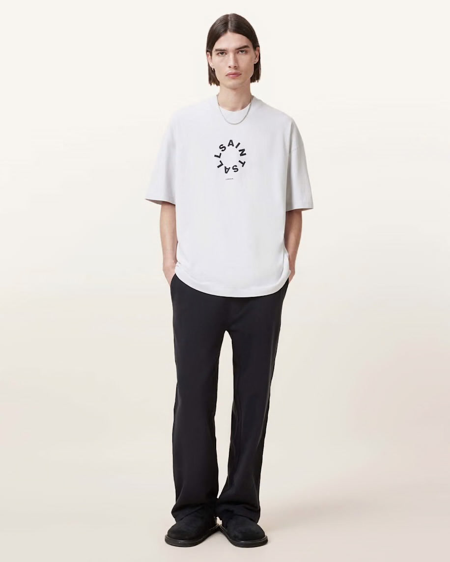 ALL SAINTS Tierra Oversized Logo T-Shirt - cool grey