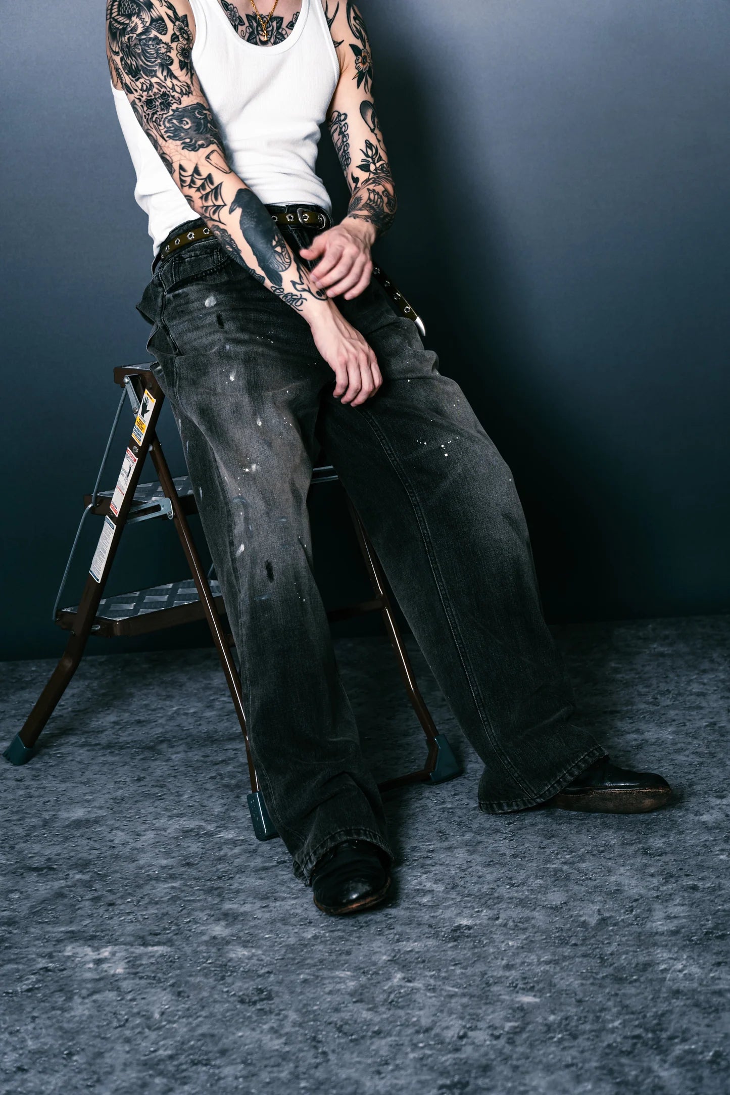 Sense - Dirty Straight Loose Cut Jeans Coal Black