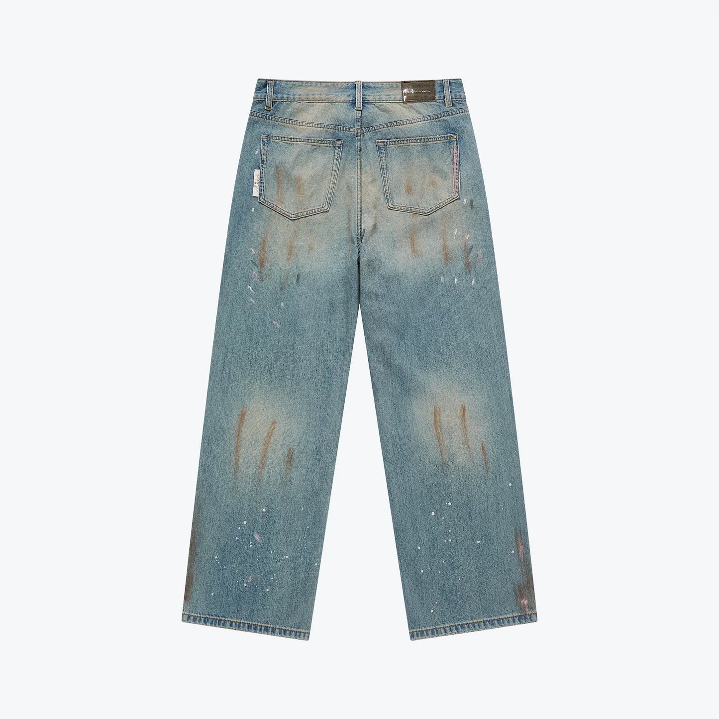 Sense - Dirty Straight Loose Cut Jeans Wash Blue
