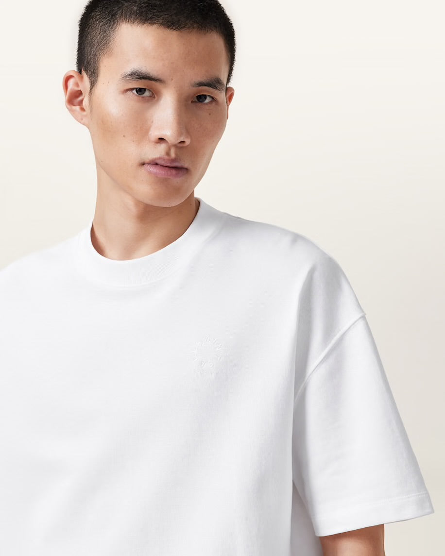ALL SAINTS Haven Embroidered Logo Oversized T-Shirt - White