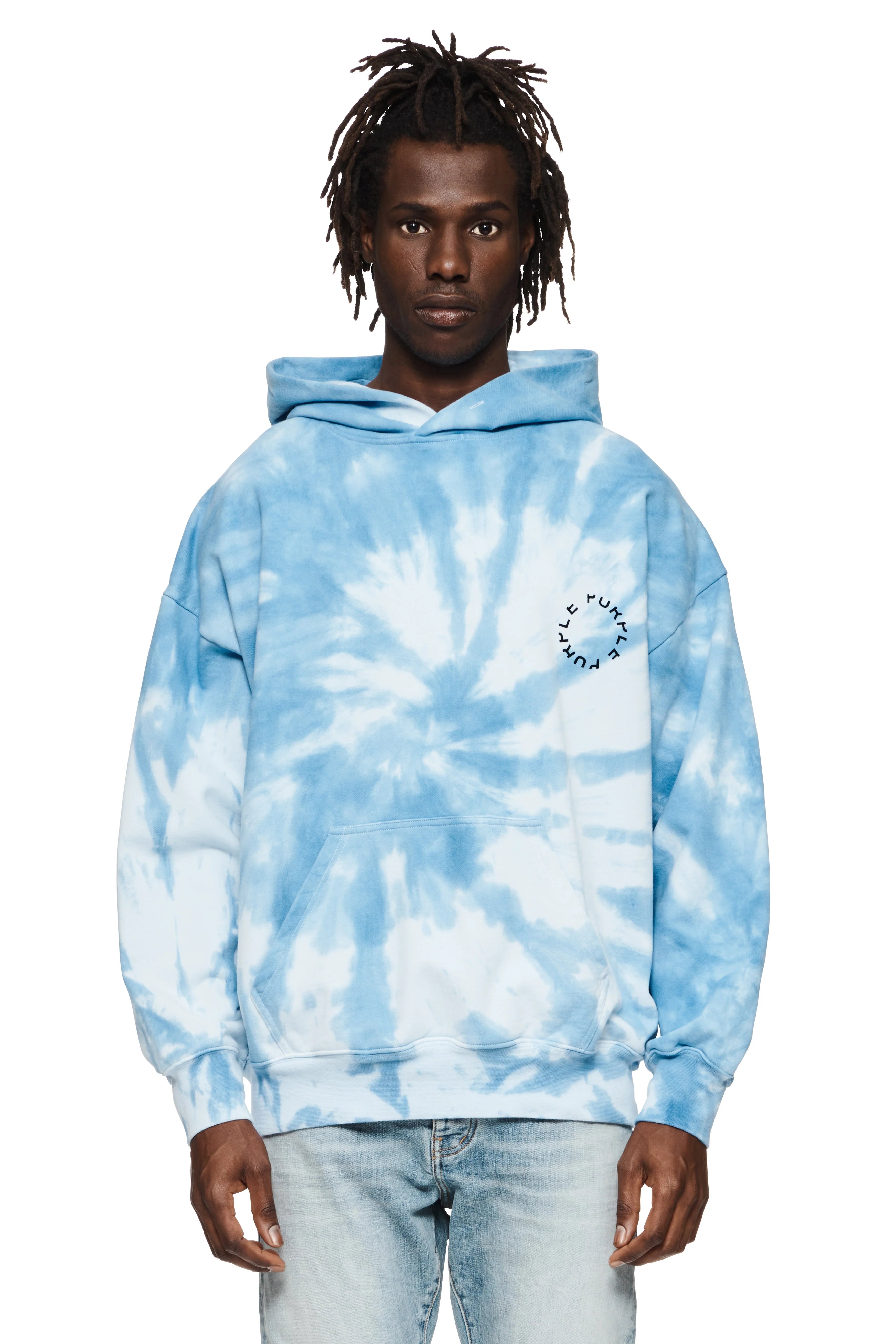 Blue tie dye oversized hoodie sale