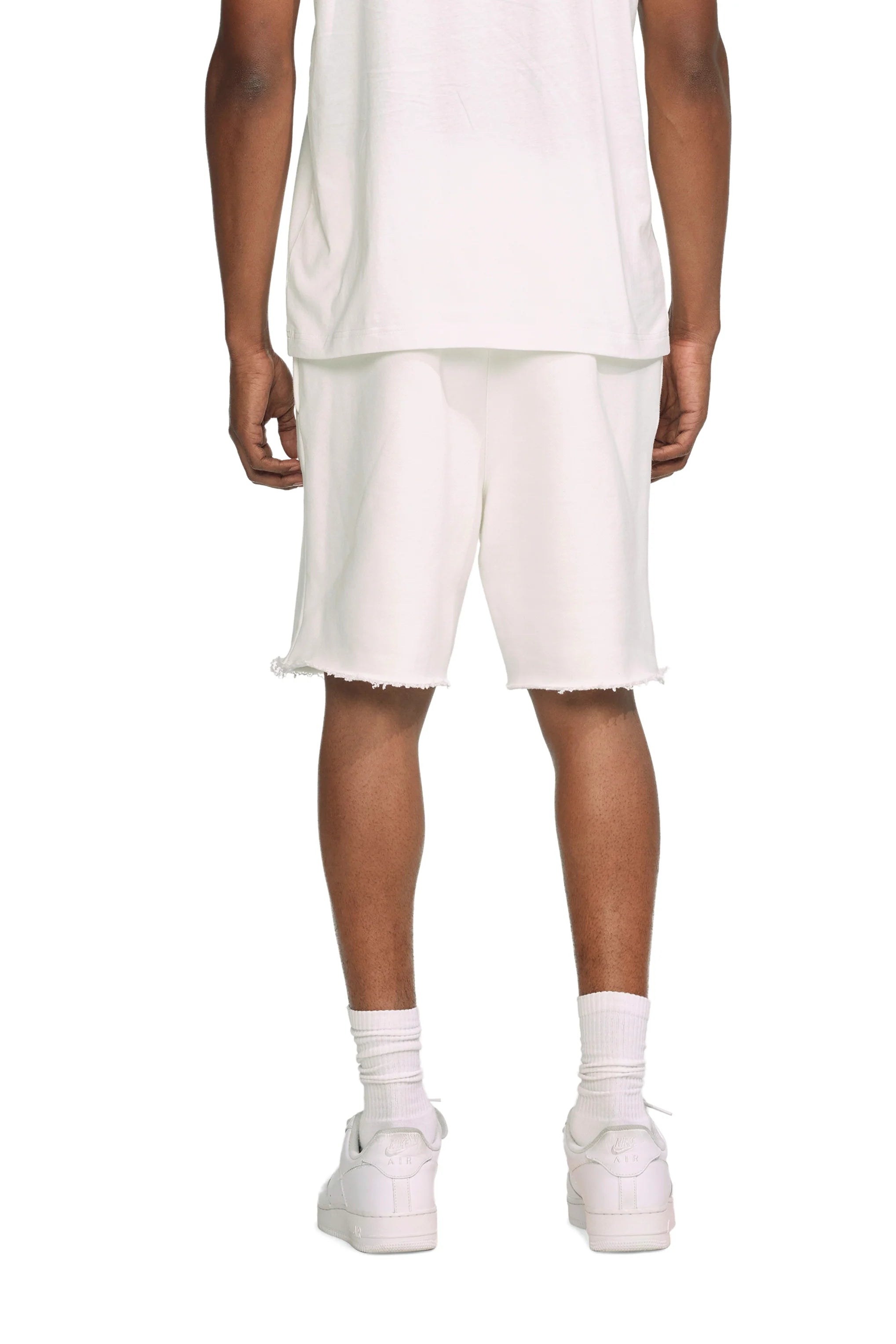PURPLE BRAND Wordmark Brilliant White Shorts